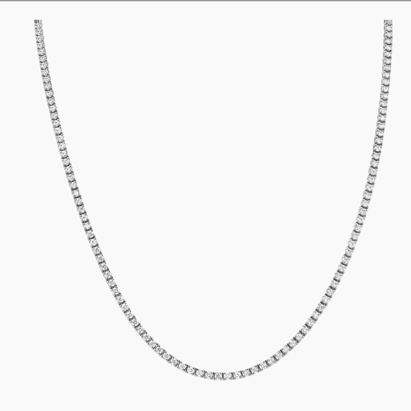 14kt White Gold Diamond Tennis Necklace 3.3ct - Picture 10 of 16